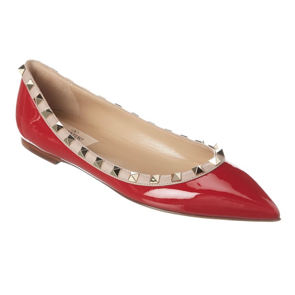 Valentino Rockstud Patent Flats Size 6